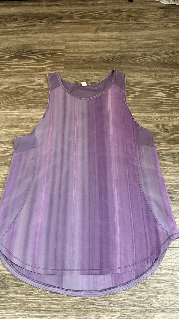 Lululemon Sculpt Tank Brushed Spray Dye White Purple Ink 6